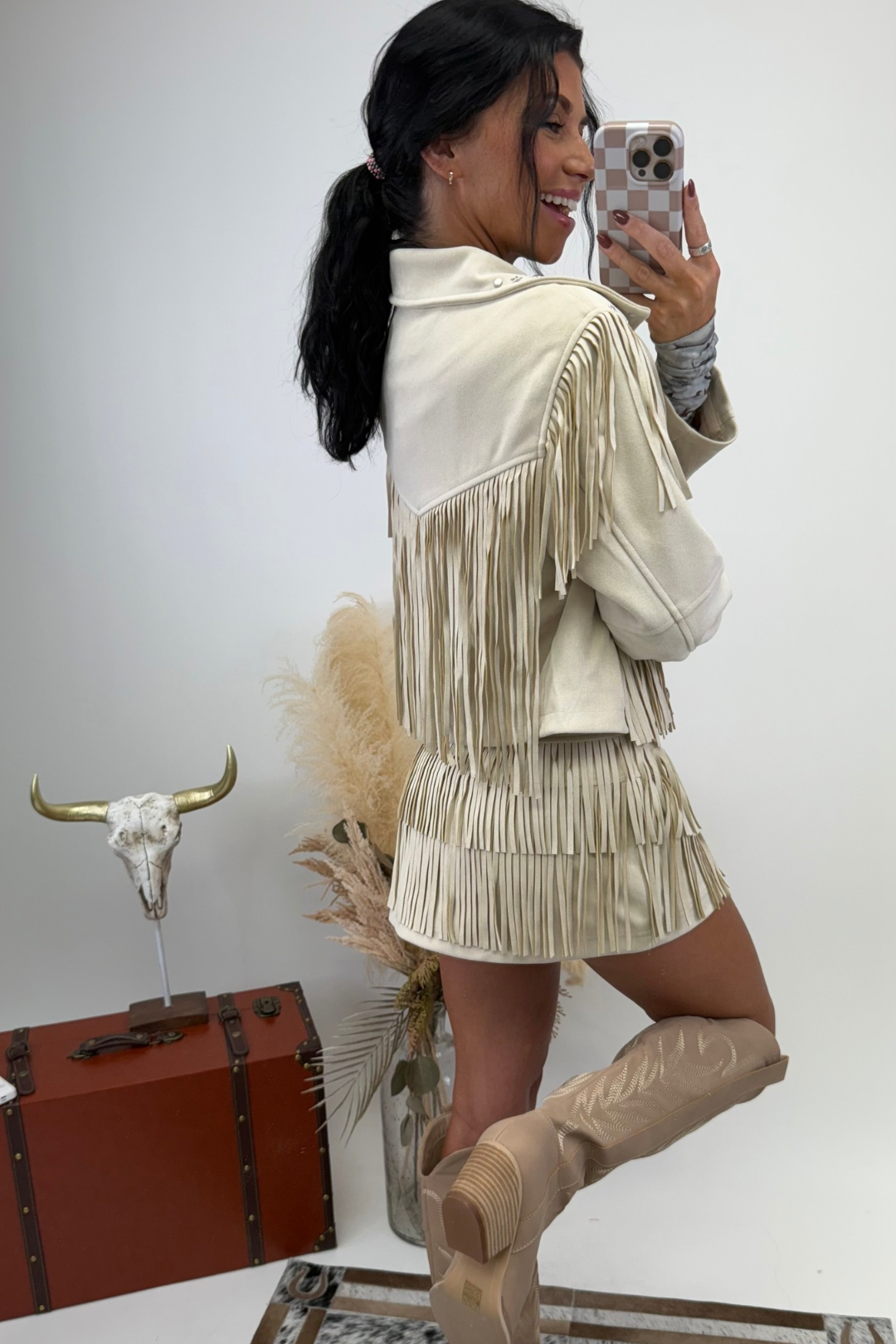 Lone Star Fringe Mini Skirt