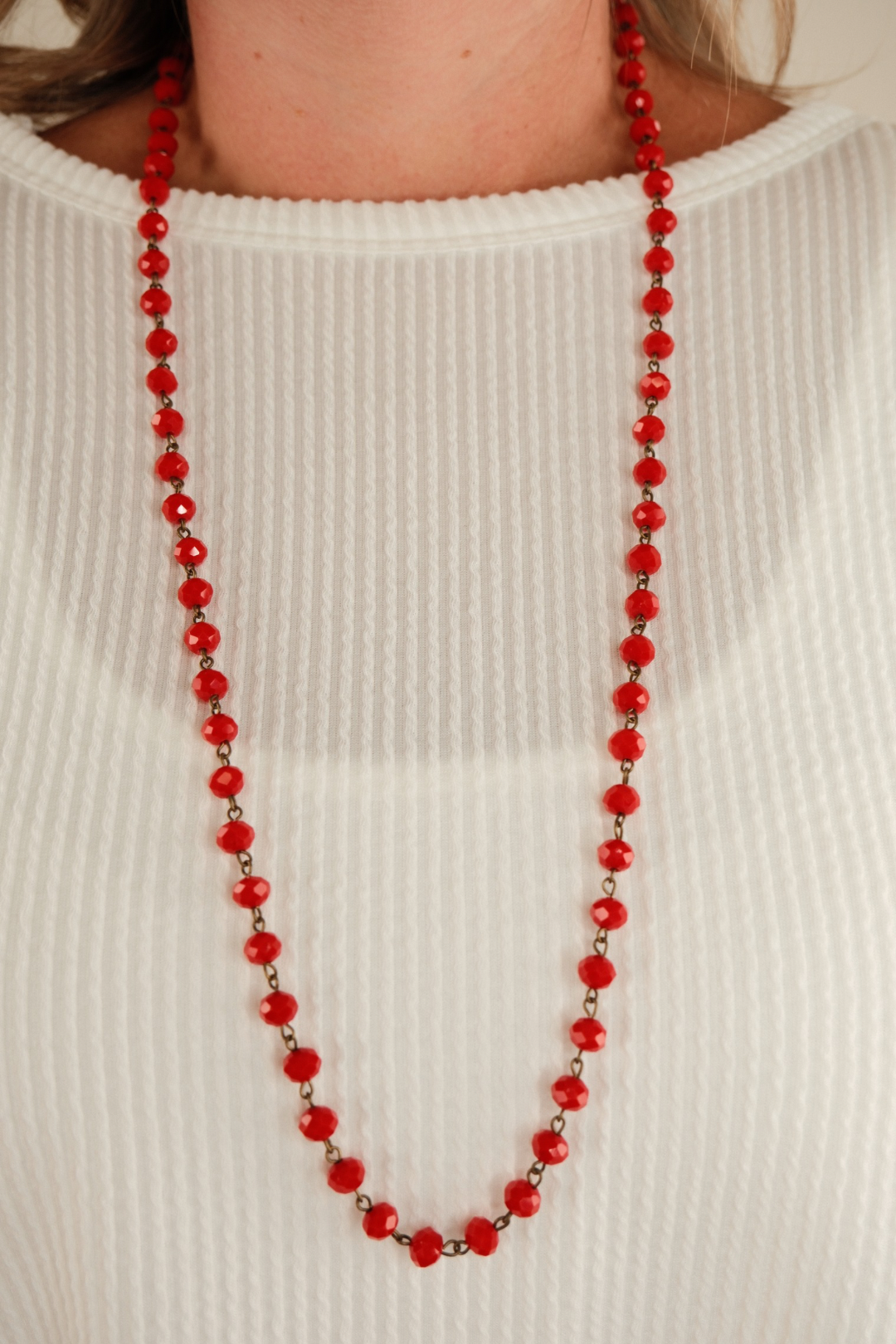 Starlight Strand Necklace - Red & Gold