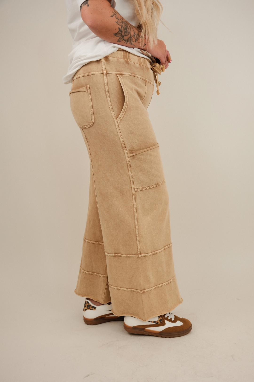 Rolling Stone Wide Leg Terry Pants