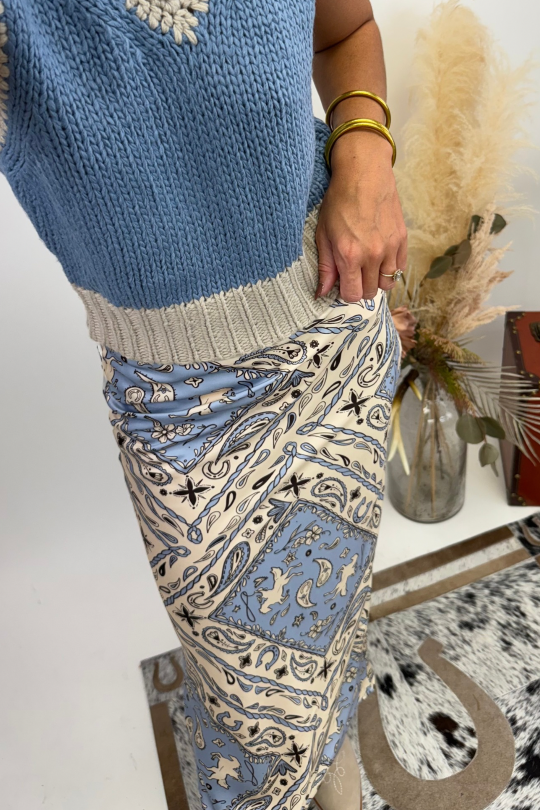 Bandana Trails Silk Maxi Skirt