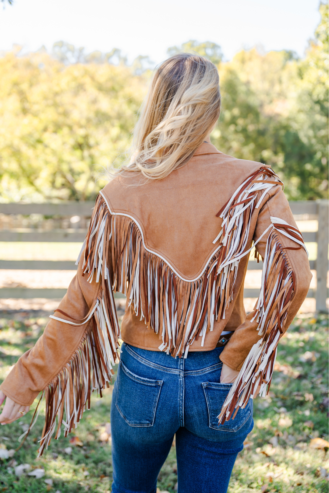 Bluebonnet Fringe Suede Jacket