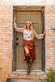 Bronzed Beauty Silk Skirt