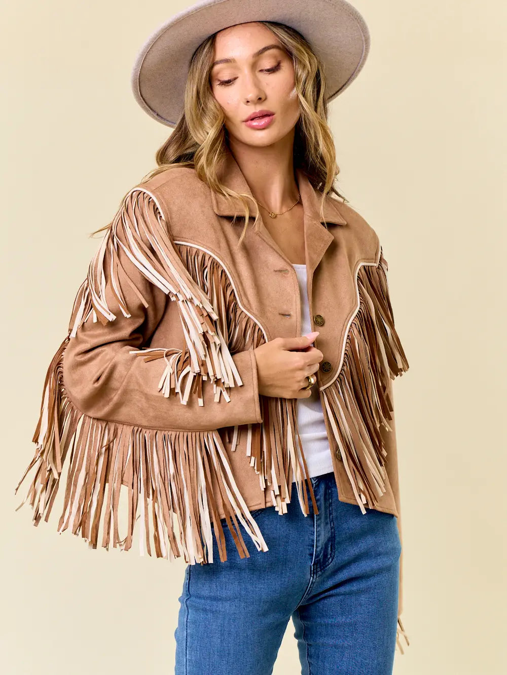 Bluebonnet Fringe Suede Jacket