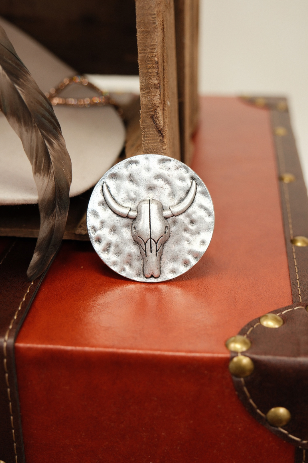 Hammered Horns Brooch