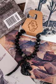 Midnight Mustang Tassel Bracelet