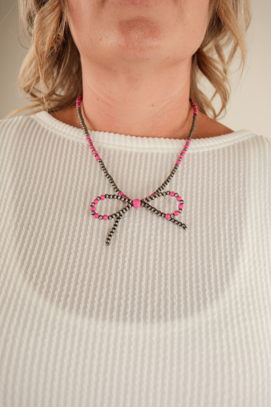 Pink Ribbon Necklace