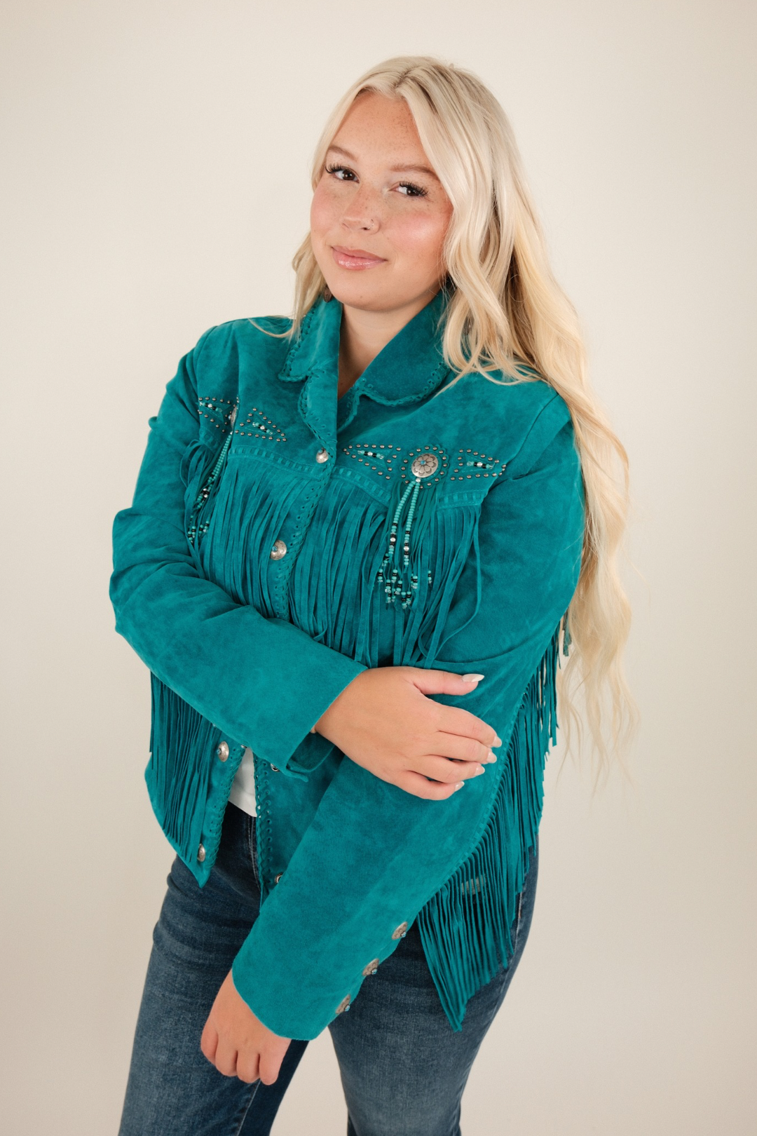 Desert Jewel Fringe Leather Jacket