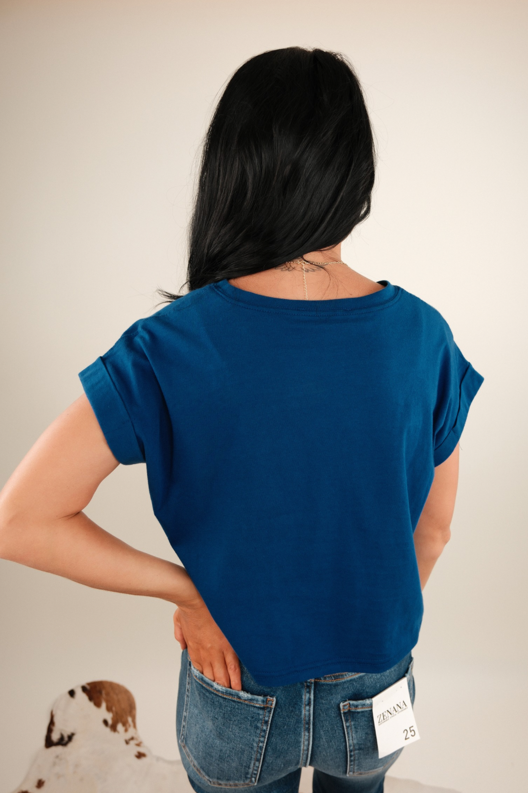 Simply Cropped Basic Tee – Navy