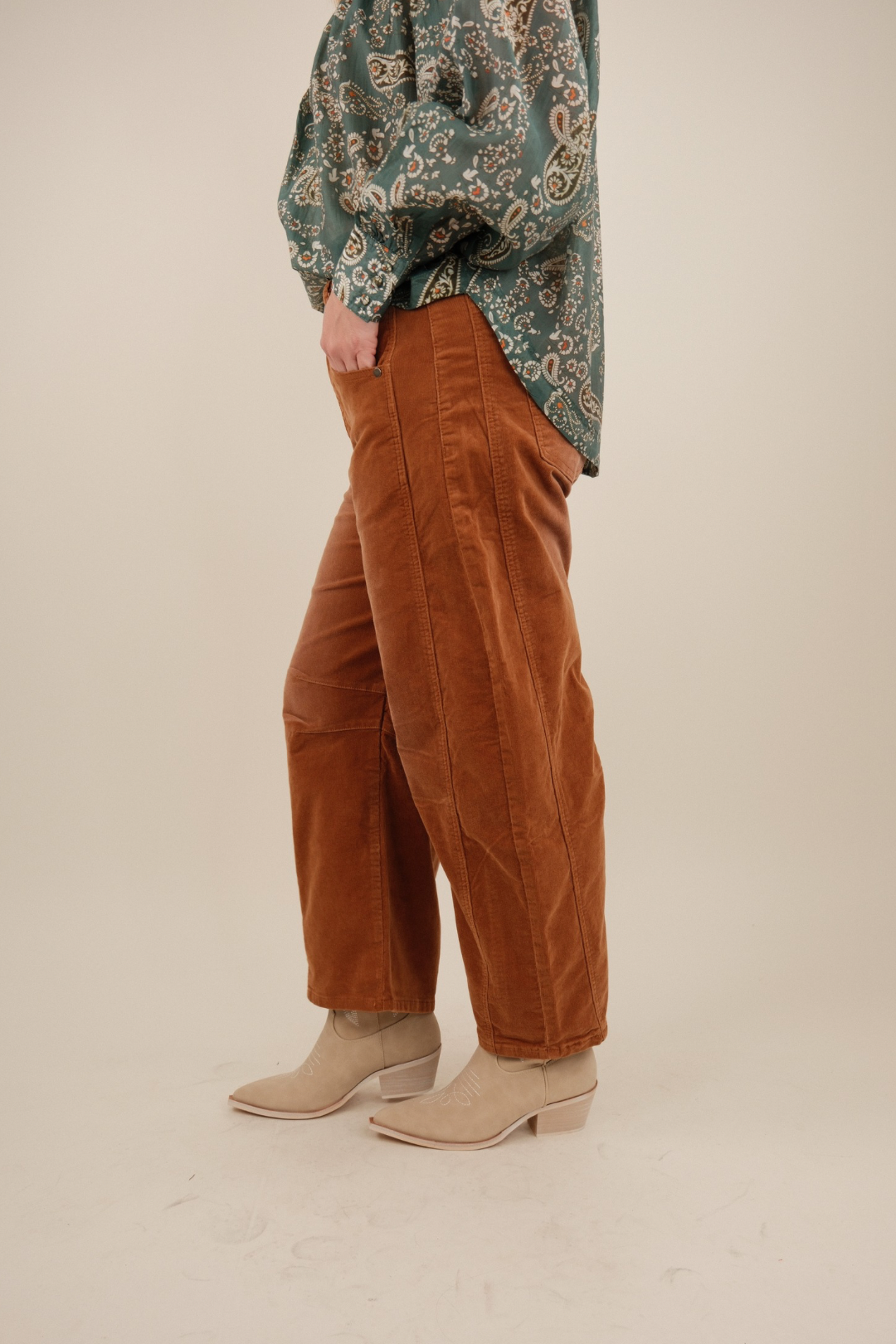 Rust Canyon Corduroy Barrel Pants
