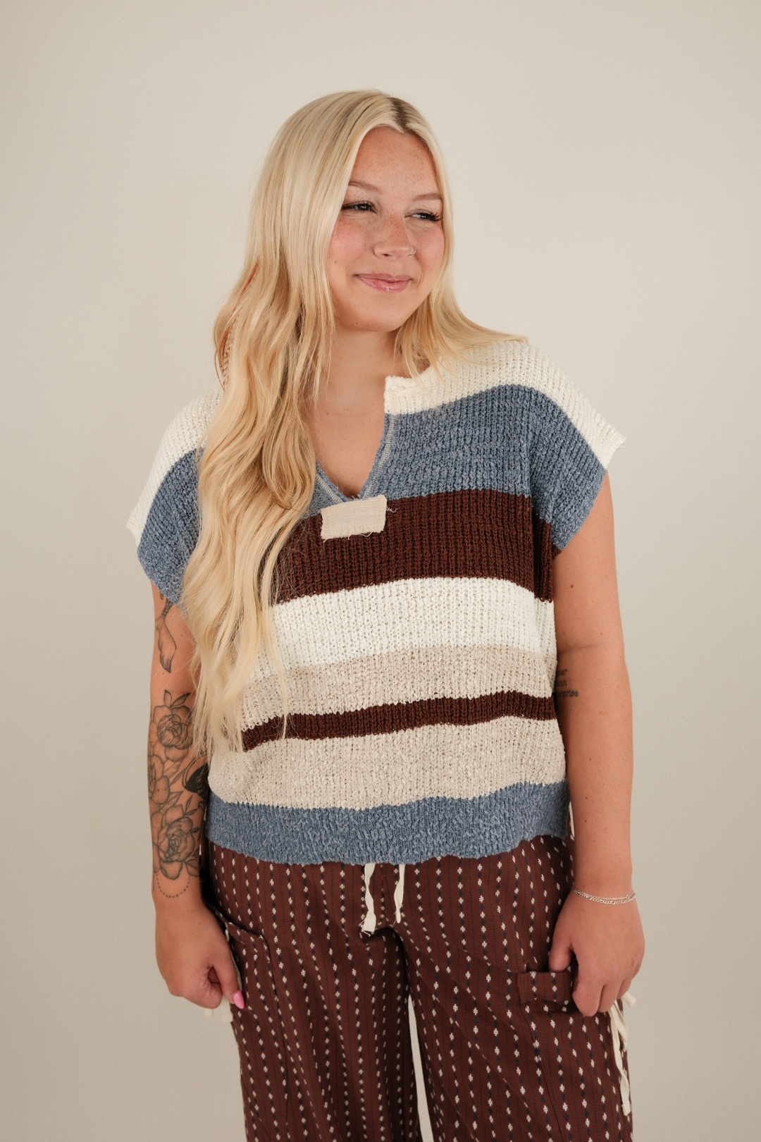 Sierra Striped Knit Crop