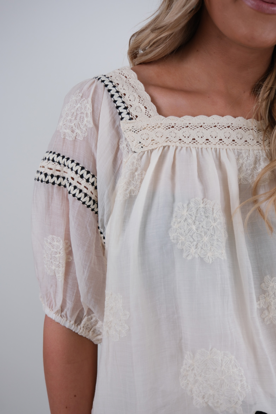 Embroidered Lace Prairie Top