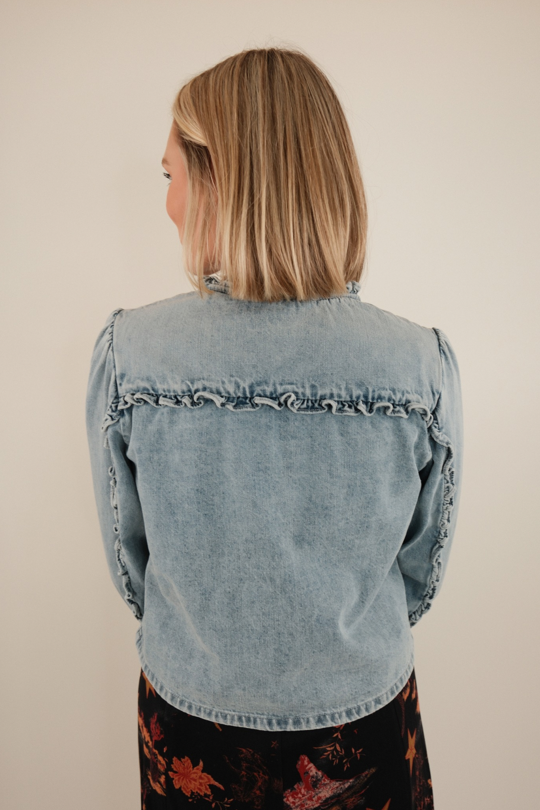 Dusty Skies Tie-Front Denim Jacket