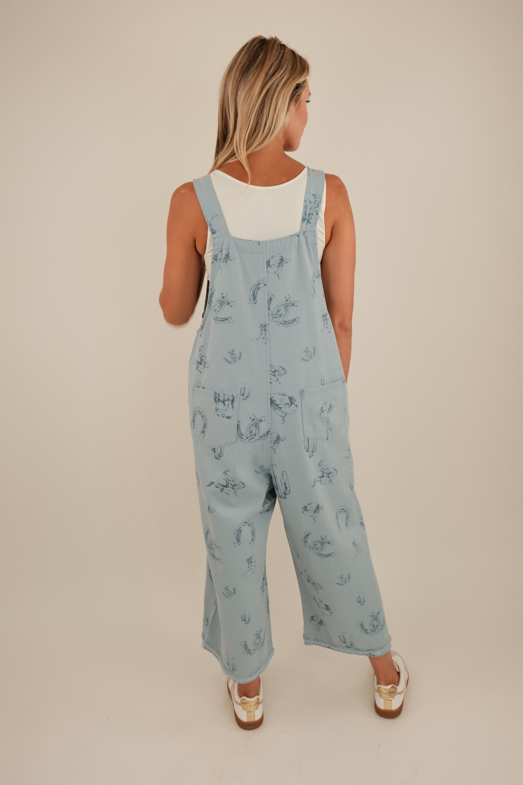 Wild Sage Wide-Leg Overalls - Blue