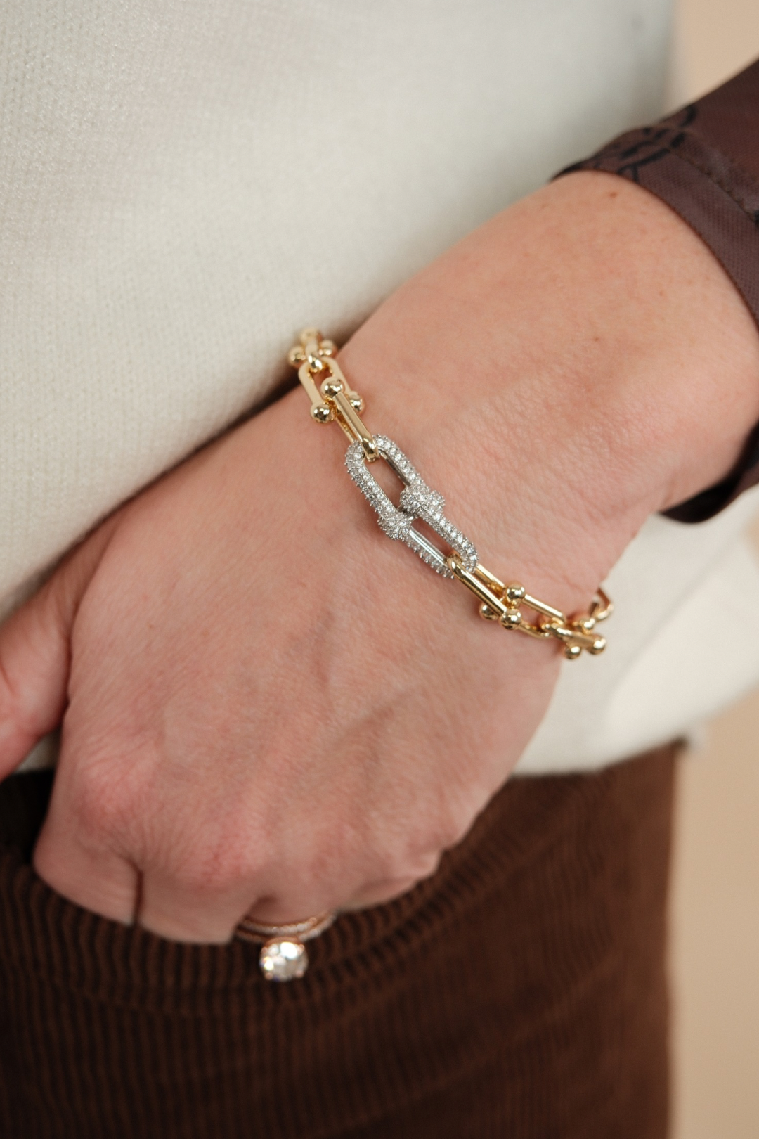 Golden Trail Stirrup Link Bracelet