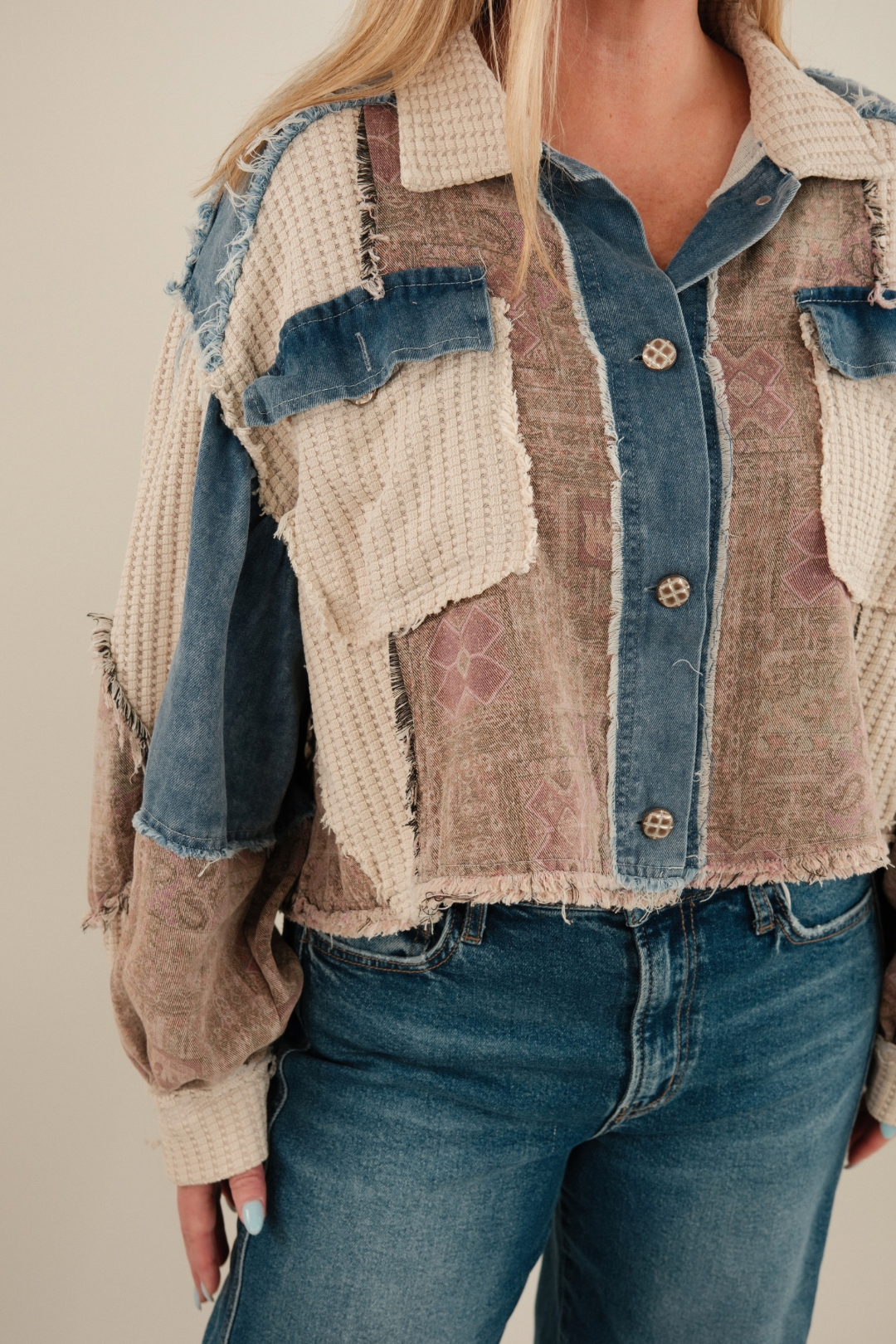Boho Trails Patchwork Shacket