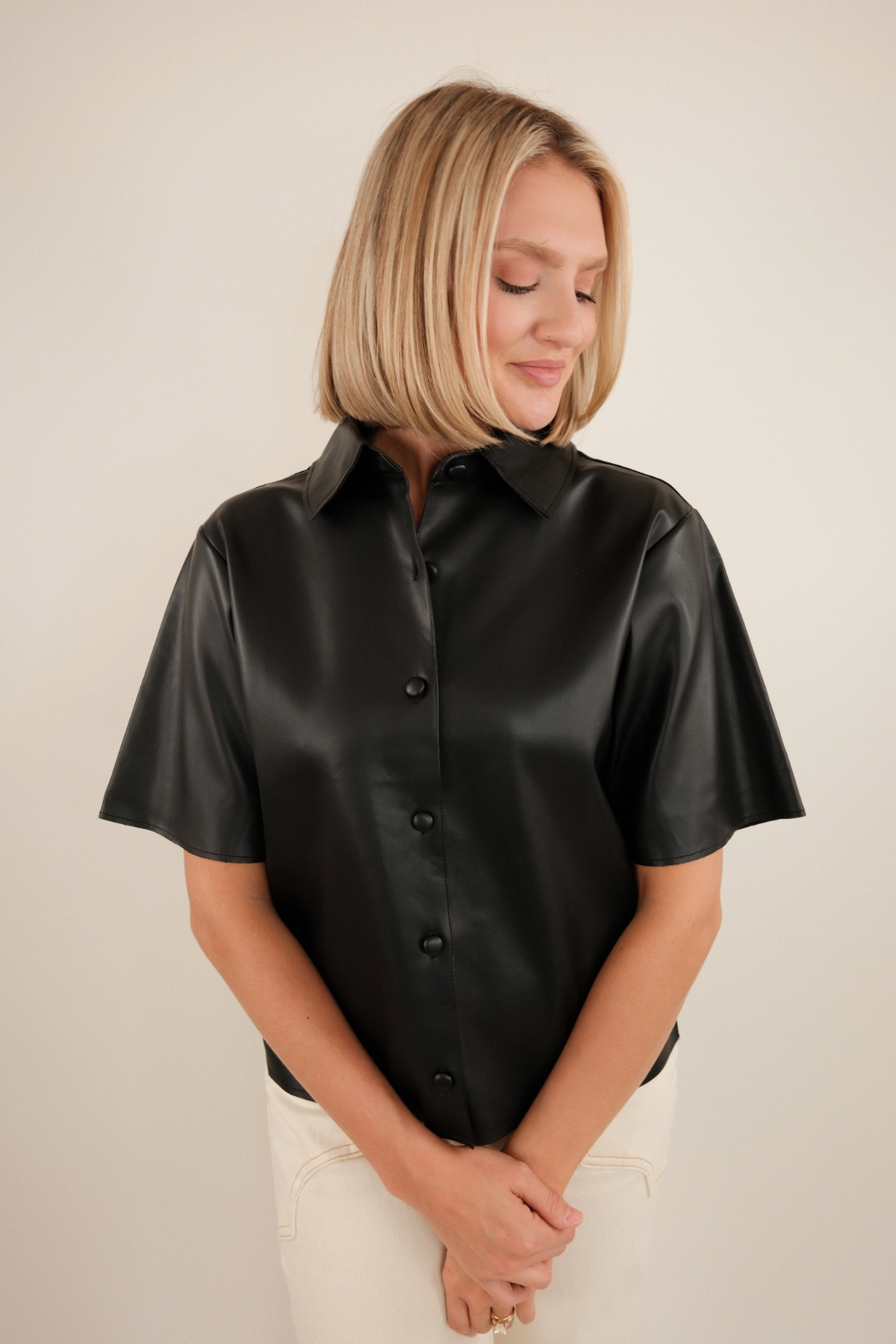 Blackjack Faux Leather Shirt
