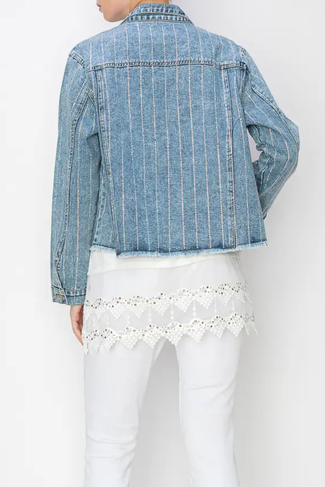 Rhinestone Rodeo Cropped Denim Jacket