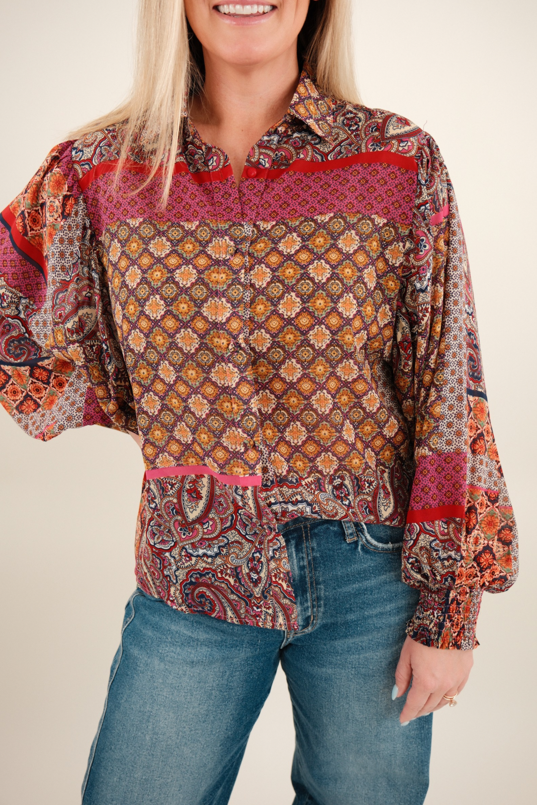 Sierra Sunset Patchwork Blouse