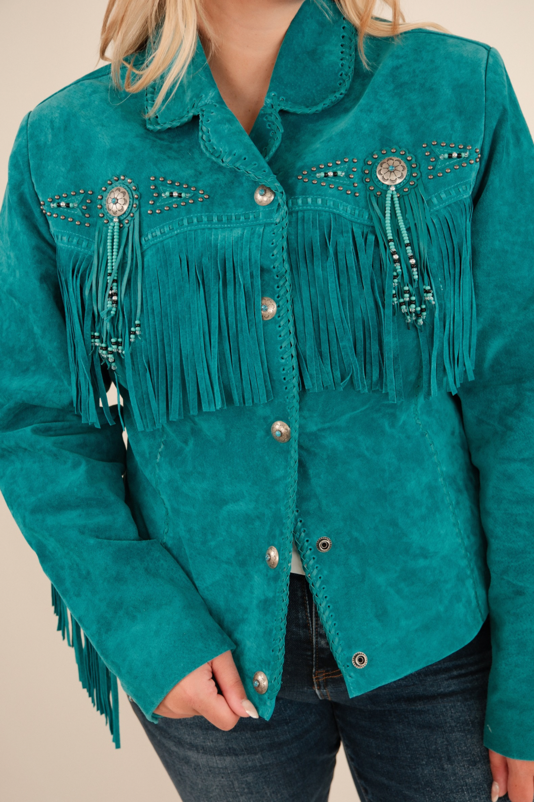 Desert Jewel Fringe Leather Jacket