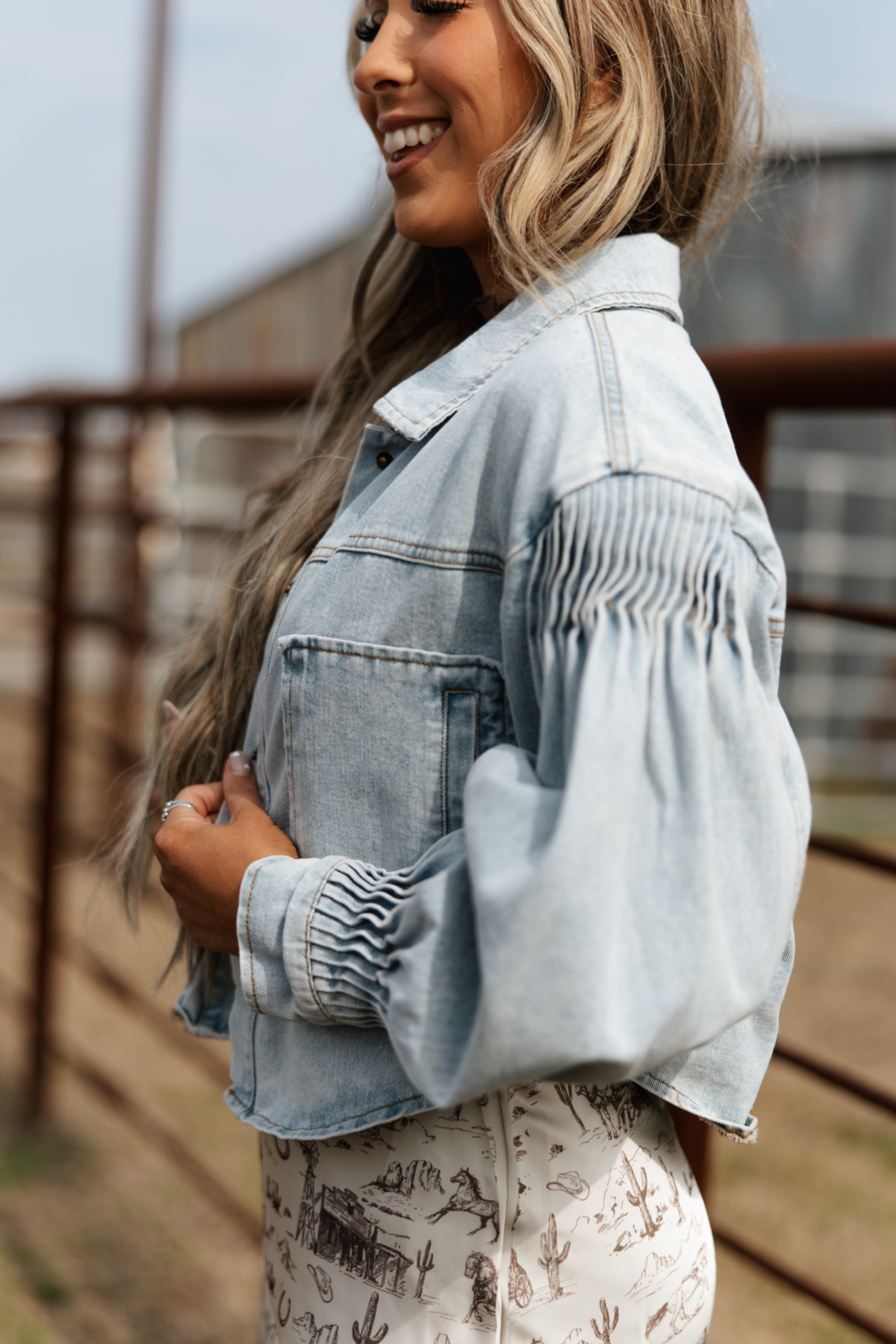 Golden Hour Cropped Denim Jacket