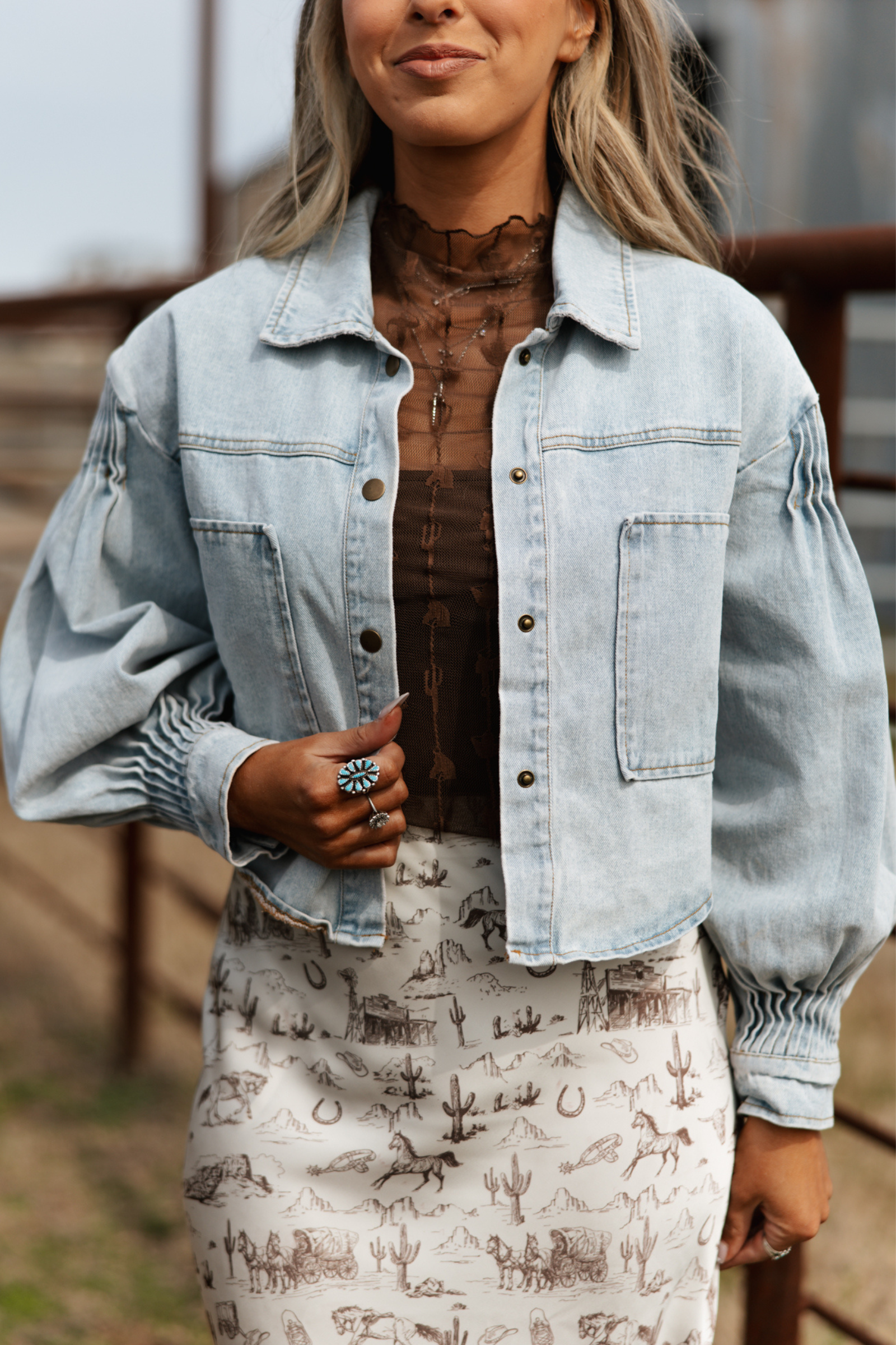 Golden Hour Cropped Denim Jacket