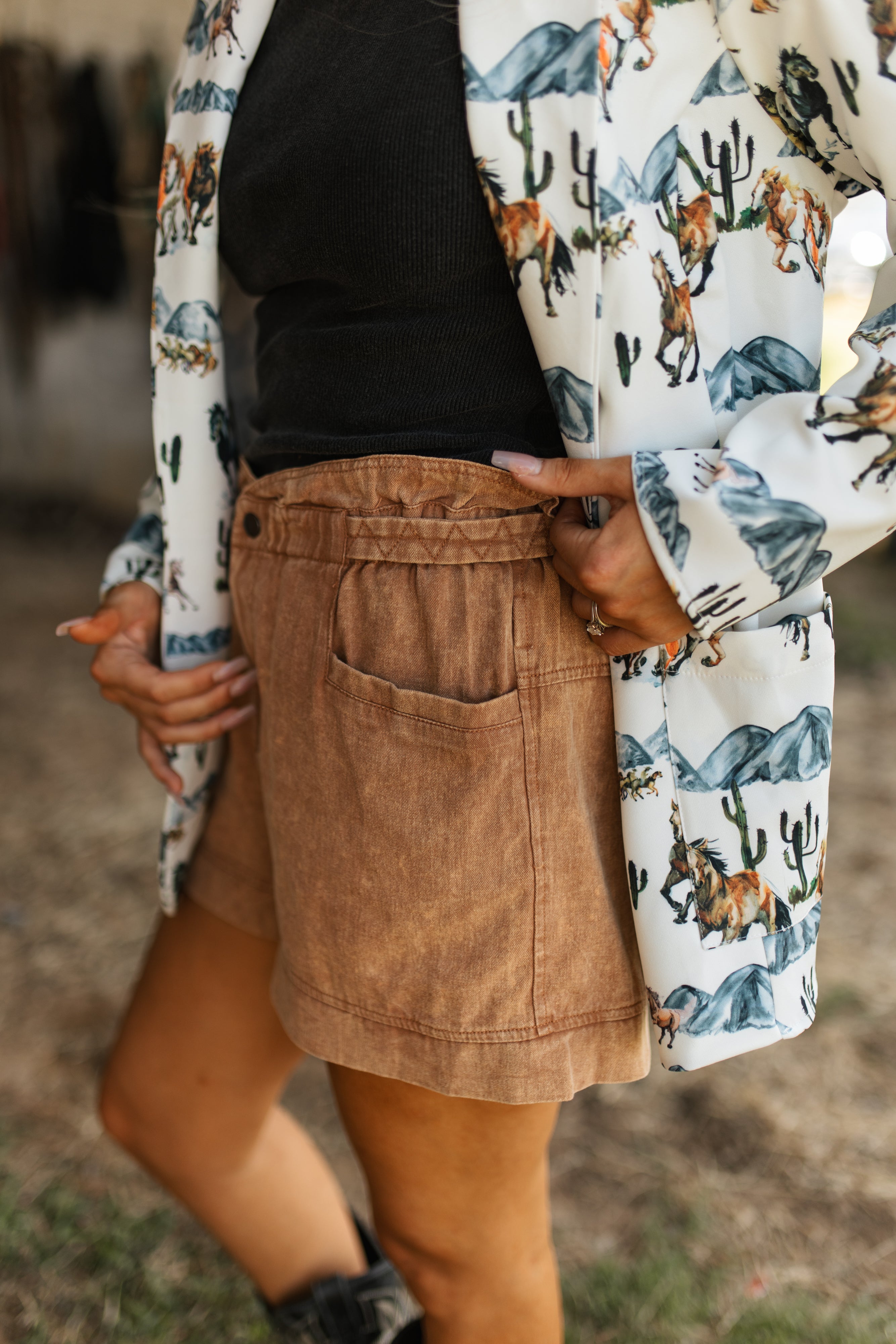Clay Dust Denim Shorts