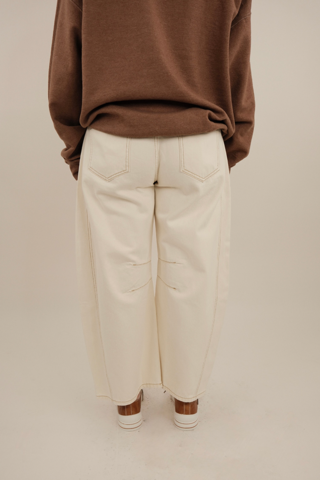 White Out Western Barrel Jeans