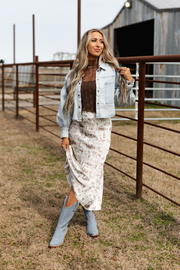 Old Western Cream Satin Skirt