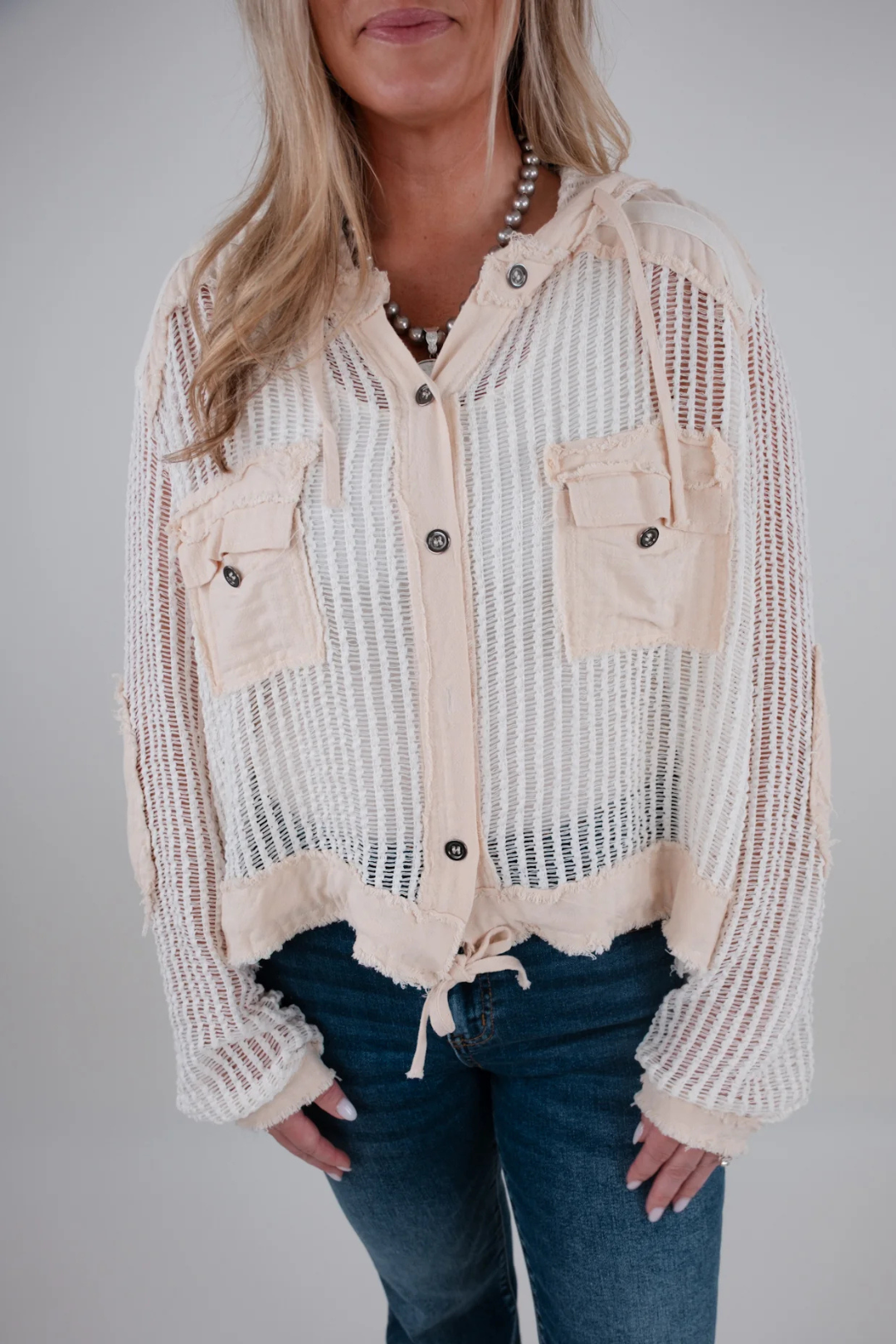 Lightweight Cropped Knit Jacket