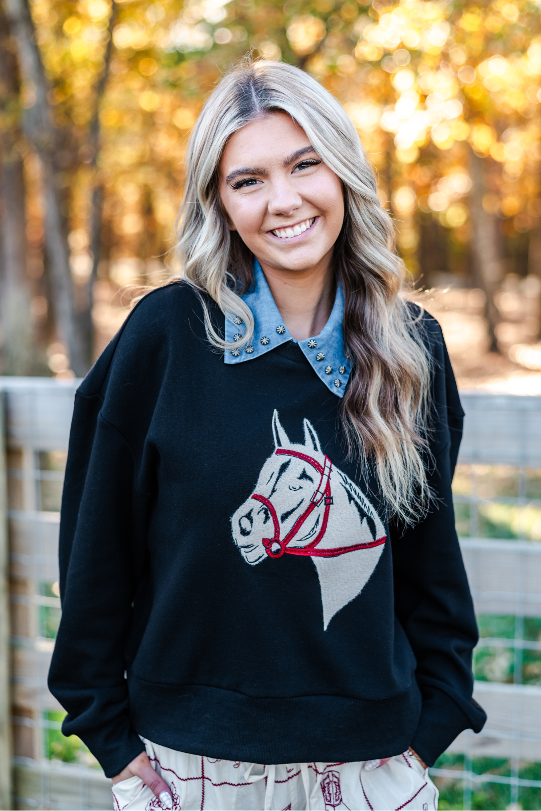 Bridle & Grace Embroidered Pullover