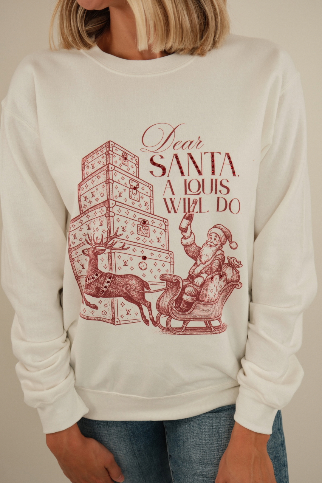 Dear Santa Rhinestone Pullover