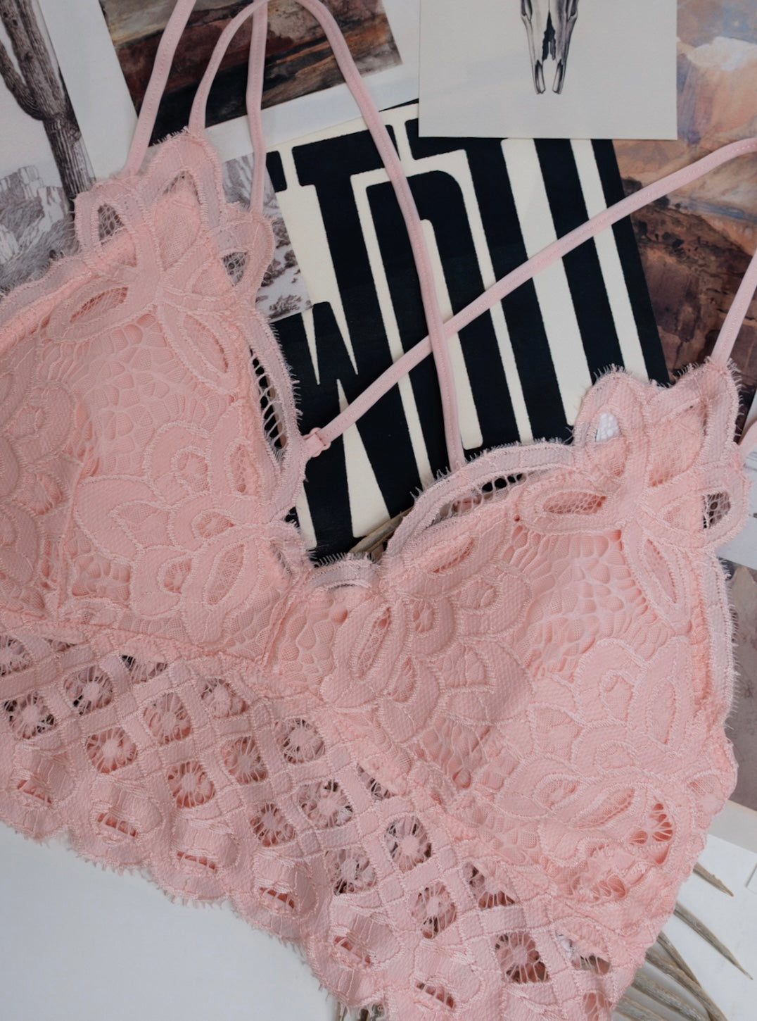 Lace & Lasso Bralette - Light Pink