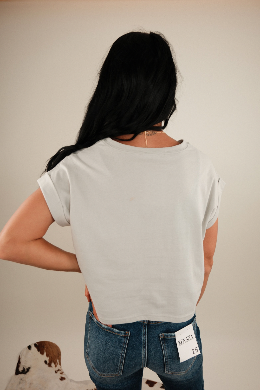 Simply Cropped Basic Tee – Cement