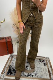 High Noon Cheetah Wide Leg Pants