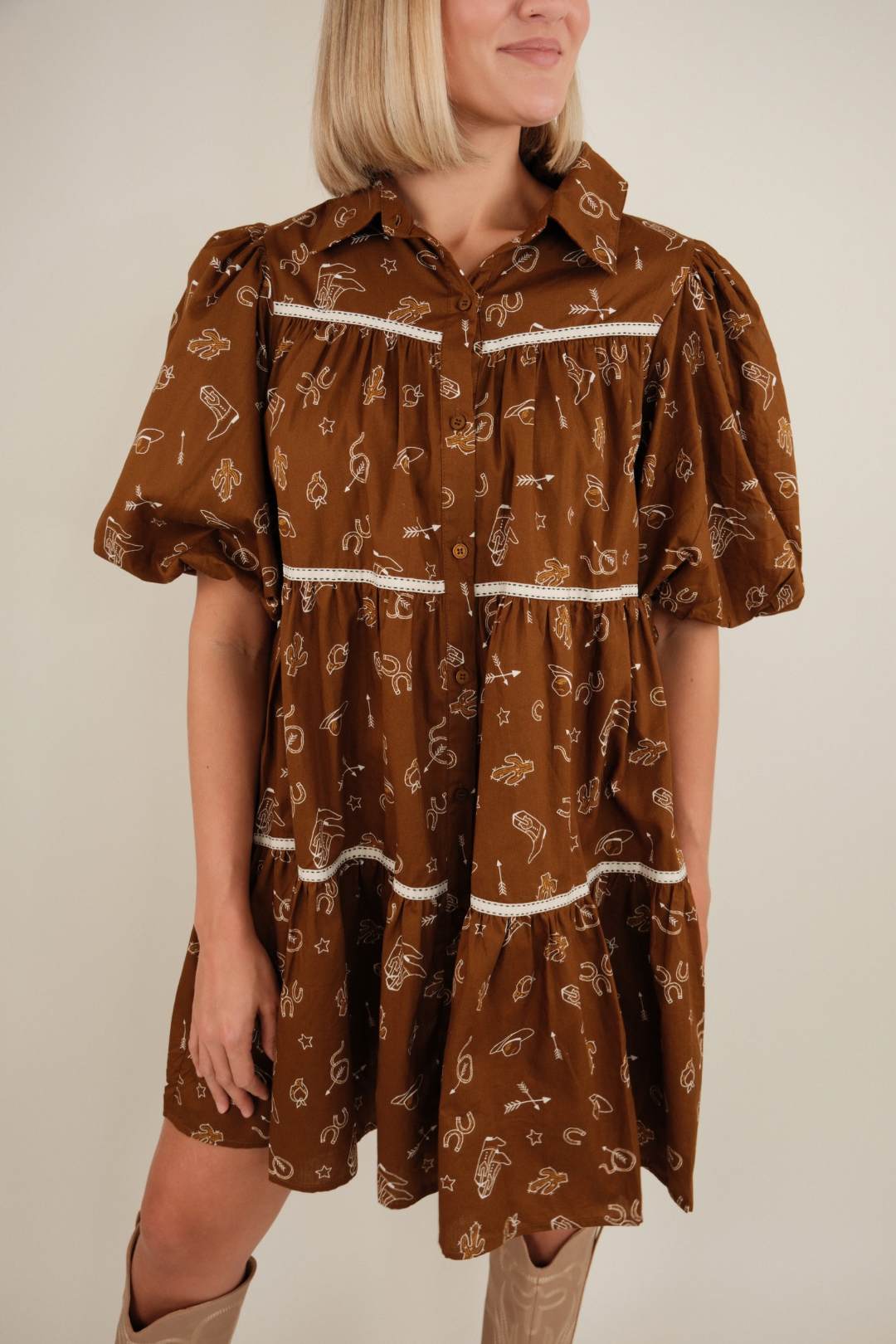 Golden Rodeo Mini Dress