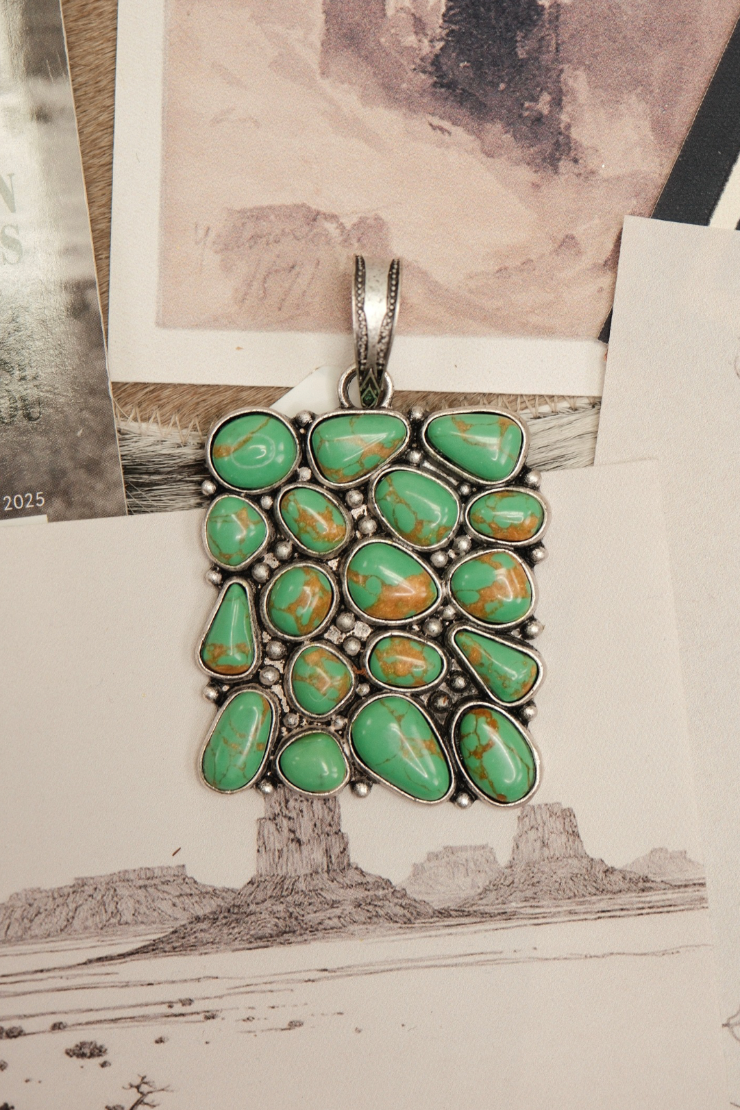 Stone-Studded Rectangle Scarf Slide