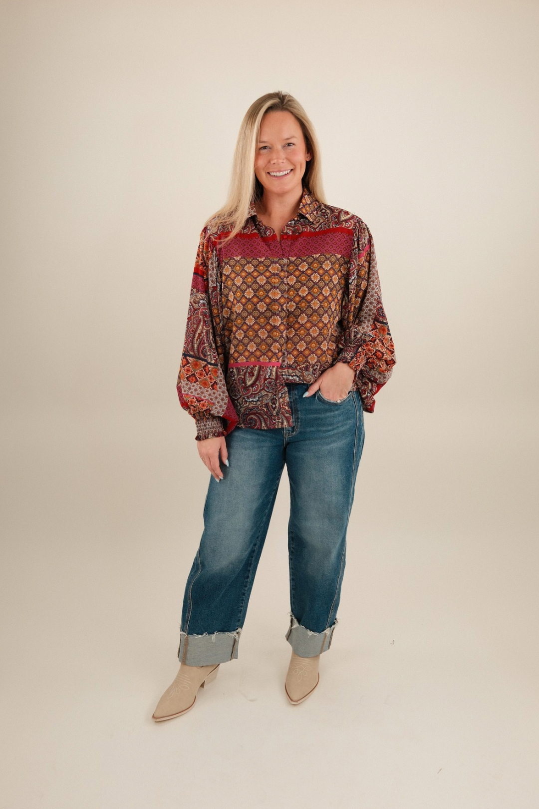 Sierra Sunset Patchwork Blouse