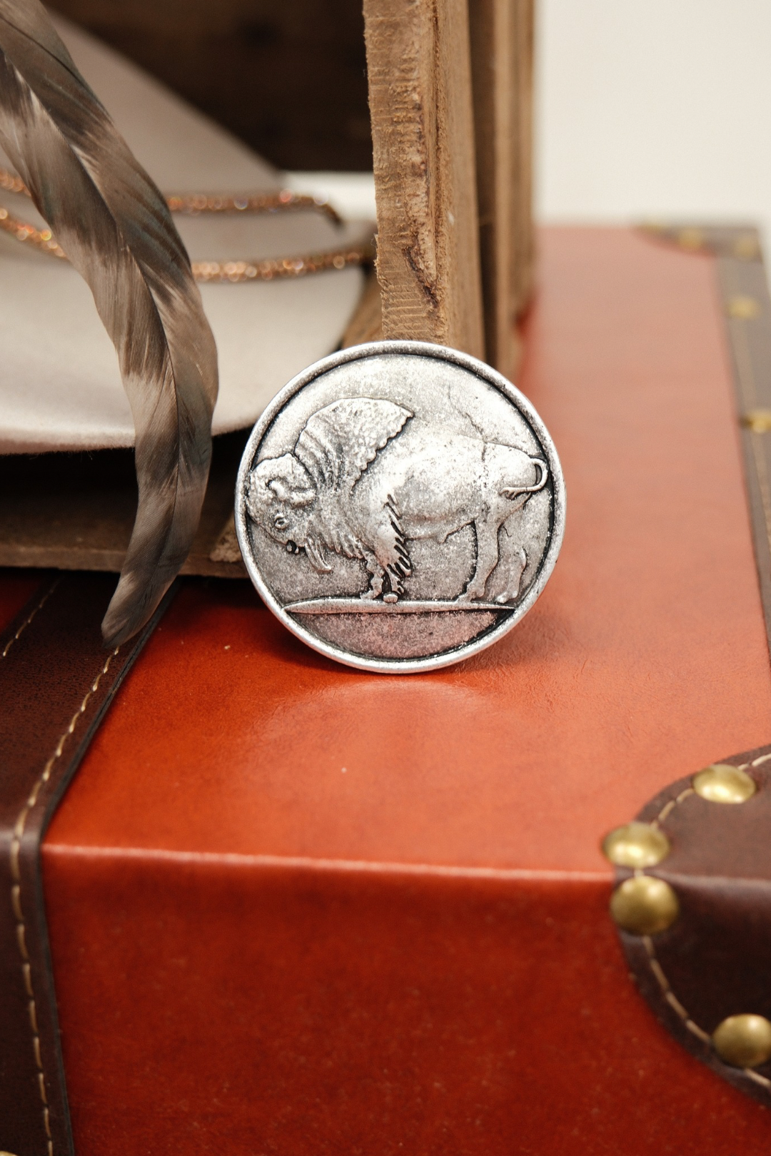 Buffalo Nickel Scarf Brooch