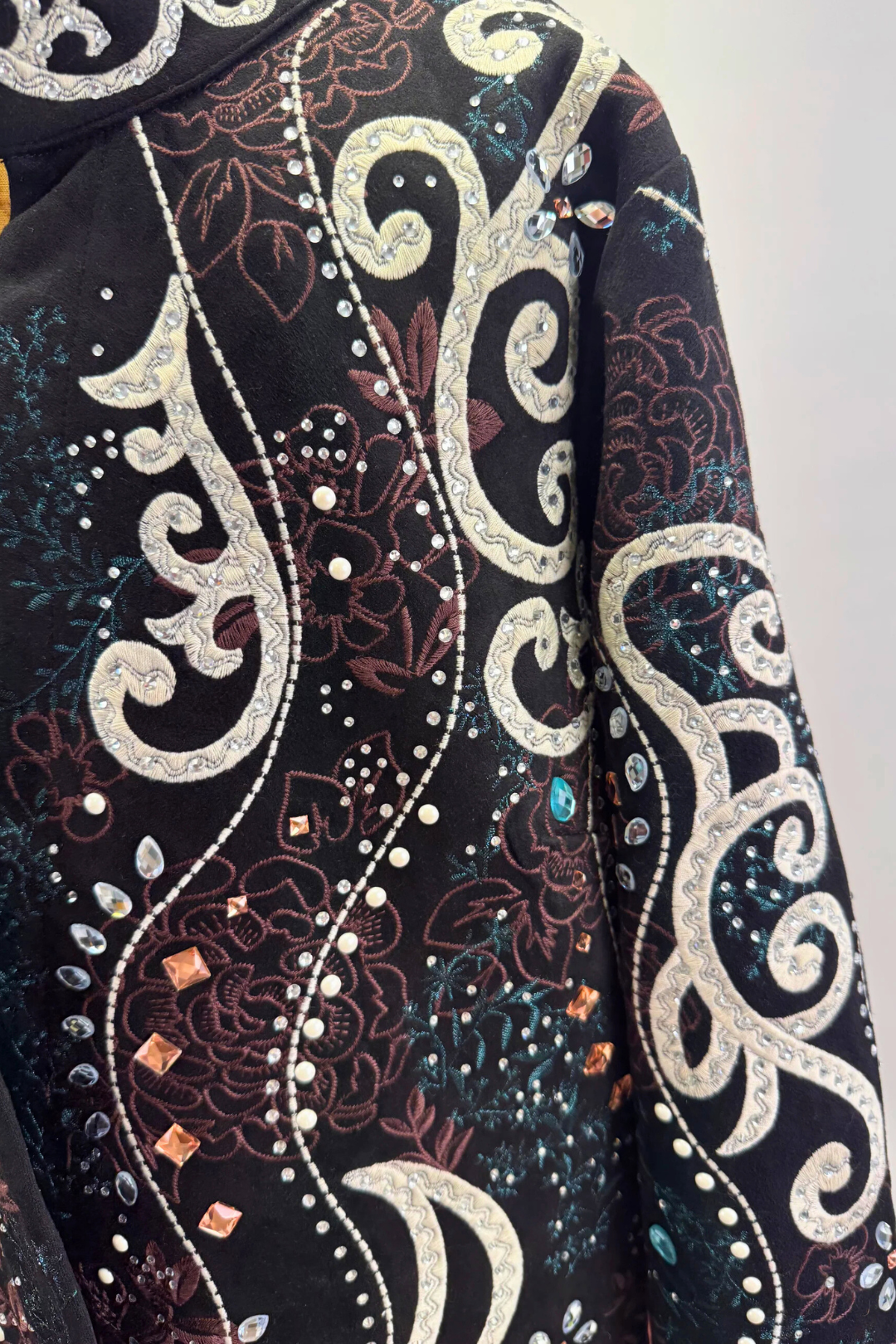 Black Suede Sequined Rodeo Jacket