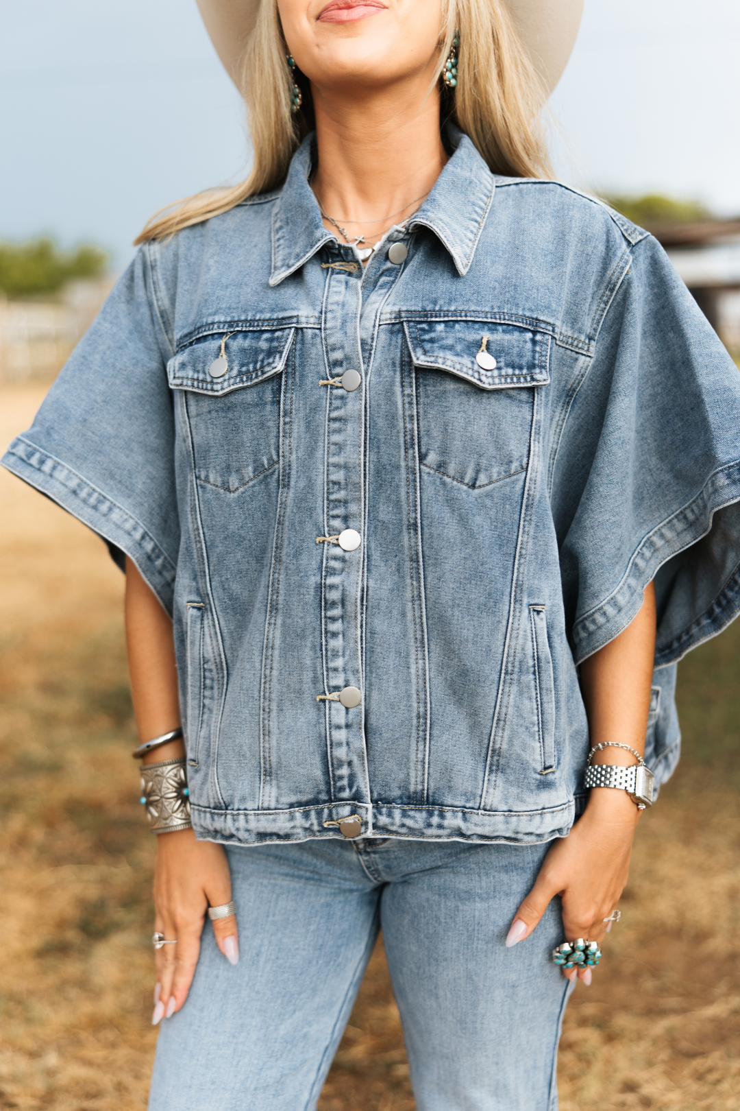 Free Rein Denim Cape