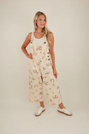 Wild Sage Wide-Leg Overalls - Cream