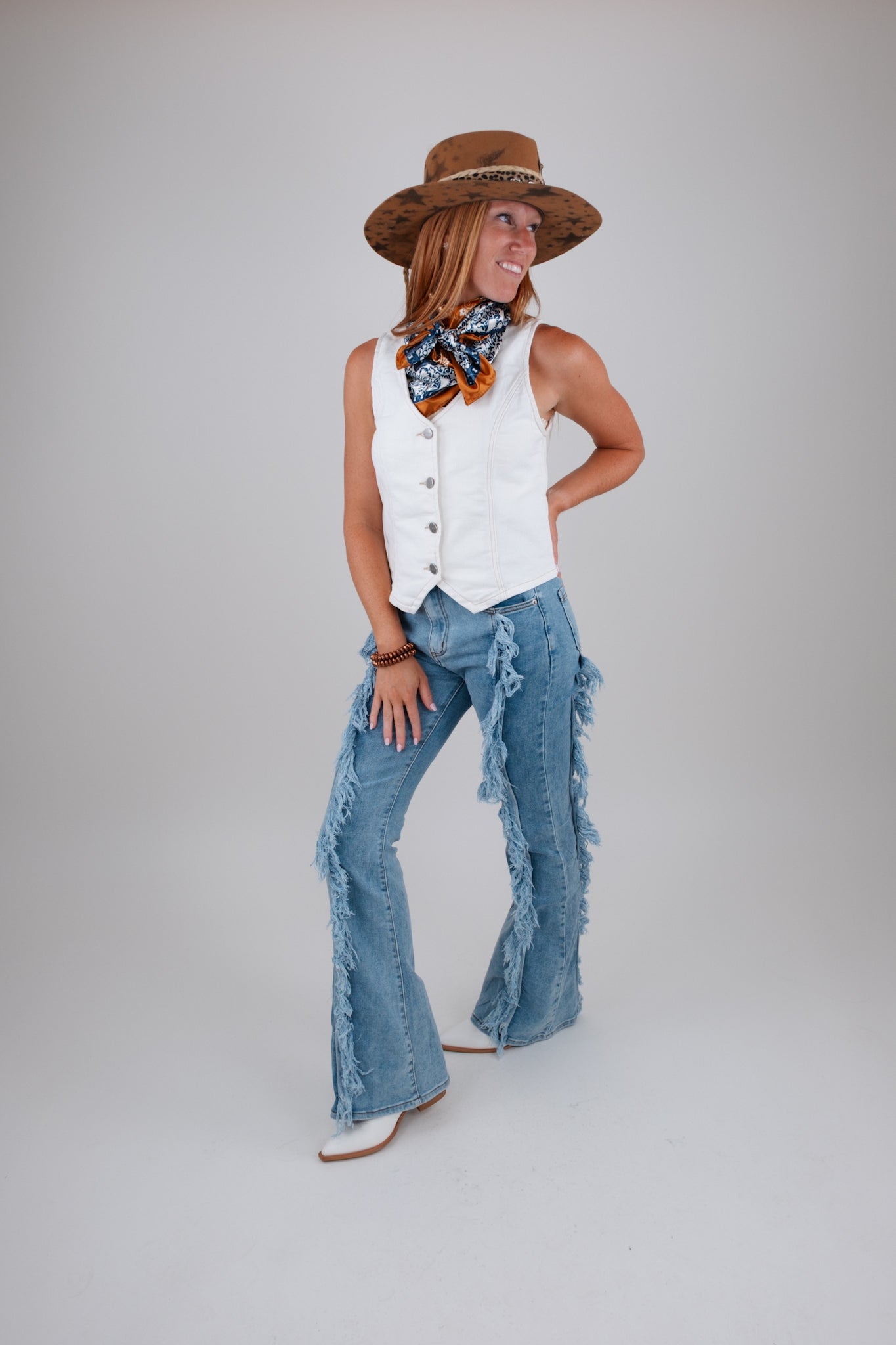 High Ridge Fray Flare Jeans