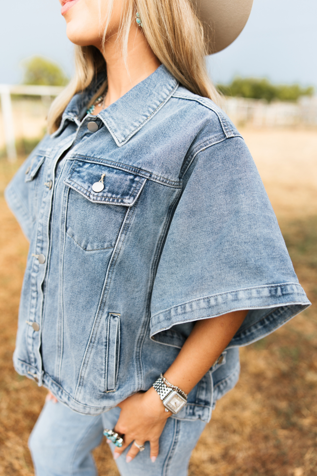 Free Rein Denim Cape