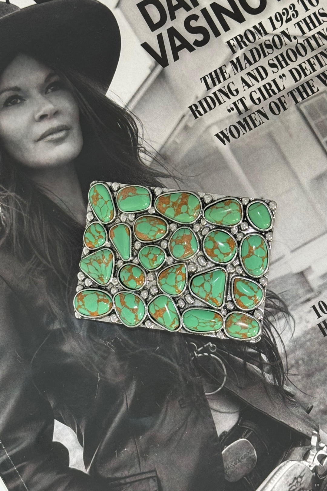 Western Stone Horizon Belt Buckle