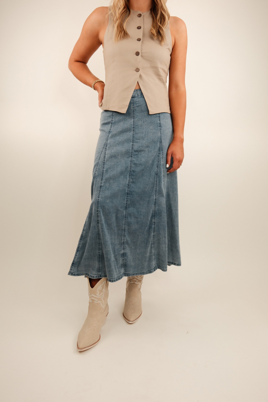 Timeless Denim Maxi Skirt