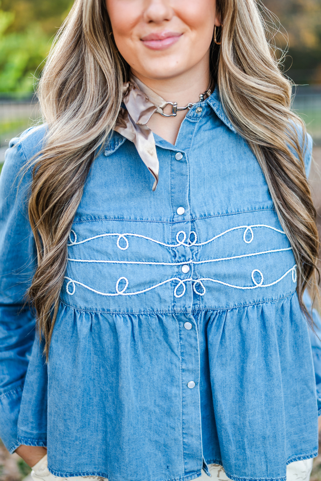 Twisted Lasso Peplum Top