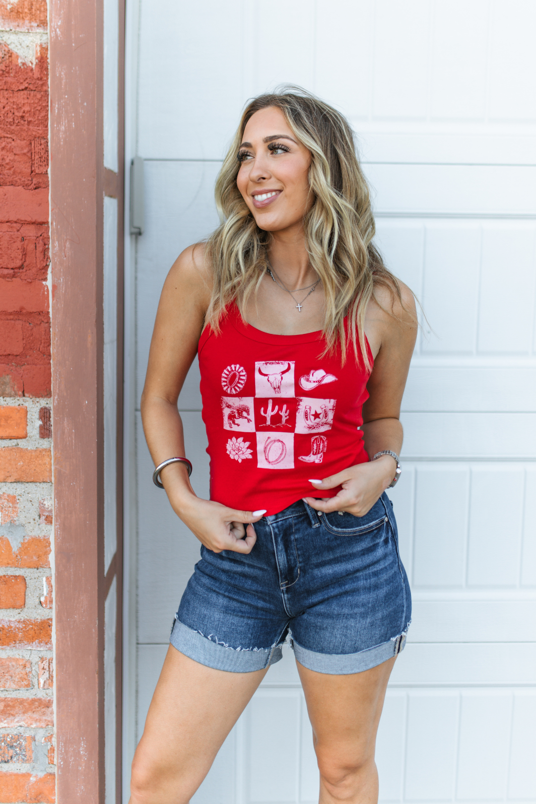 Rodeo Red Checkered Tank