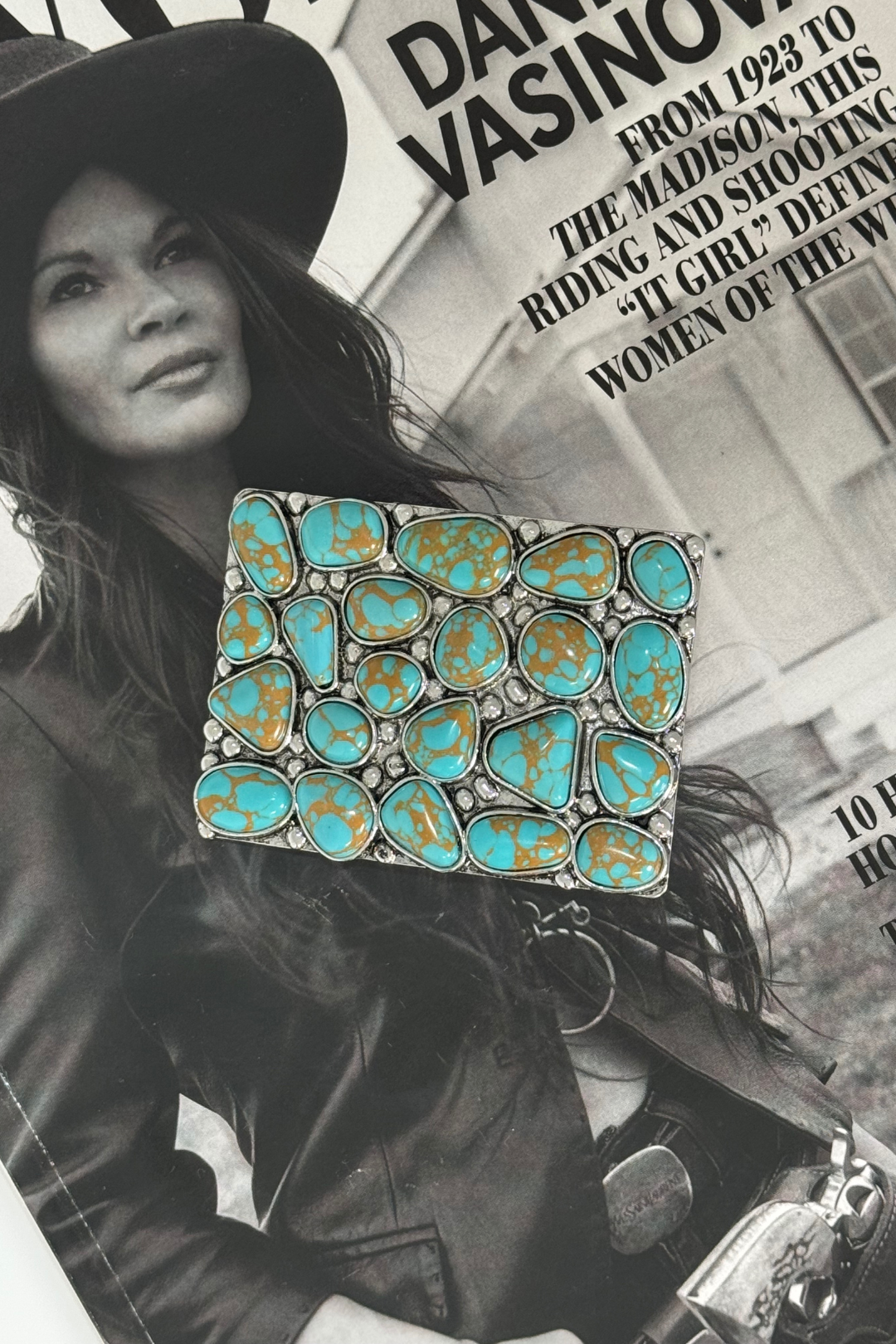 Western Stone Horizon Belt Buckle