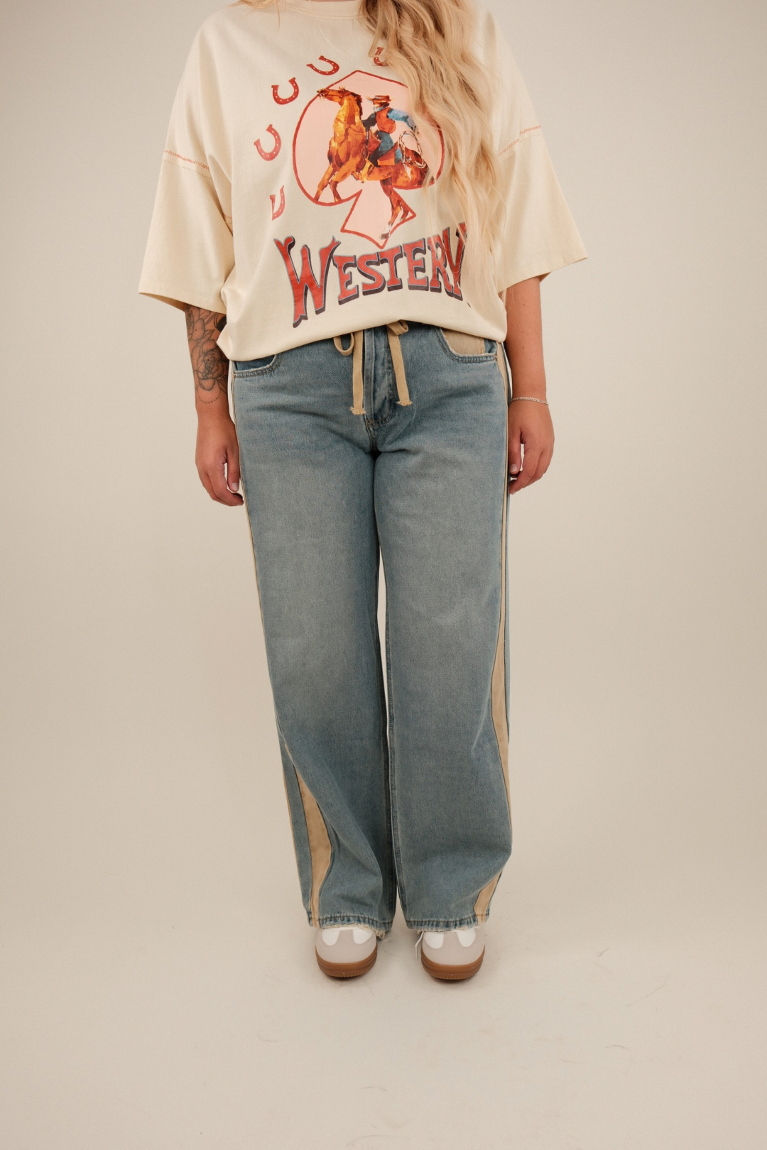 Dusty Divide Drawstring Jeans