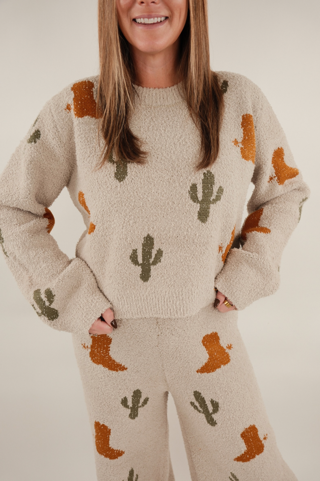 Boots & Cactus Sweater Set